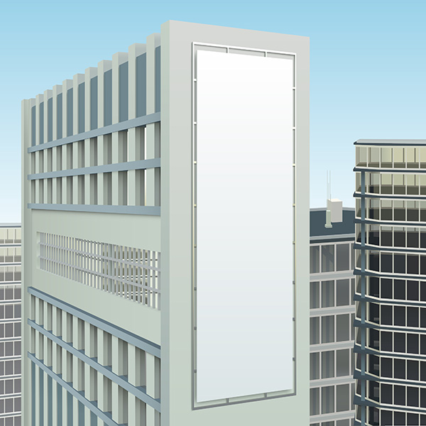 Building Cityscape Advertising Site Composition